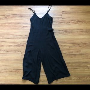 Black v-neck jumpsuit